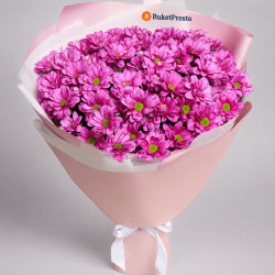 Букет из 9 розовых кустовых хризантем